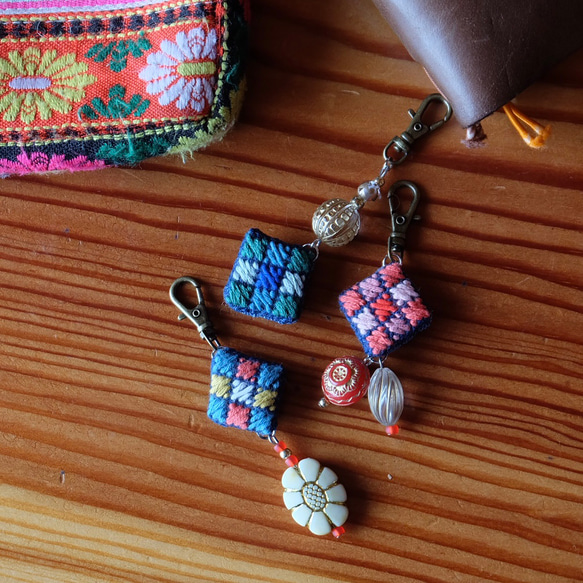 Kogin刺繡吊墜☺︎彩色奇異果[Kogin刺繡☺︎刺繡] 第8張的照片