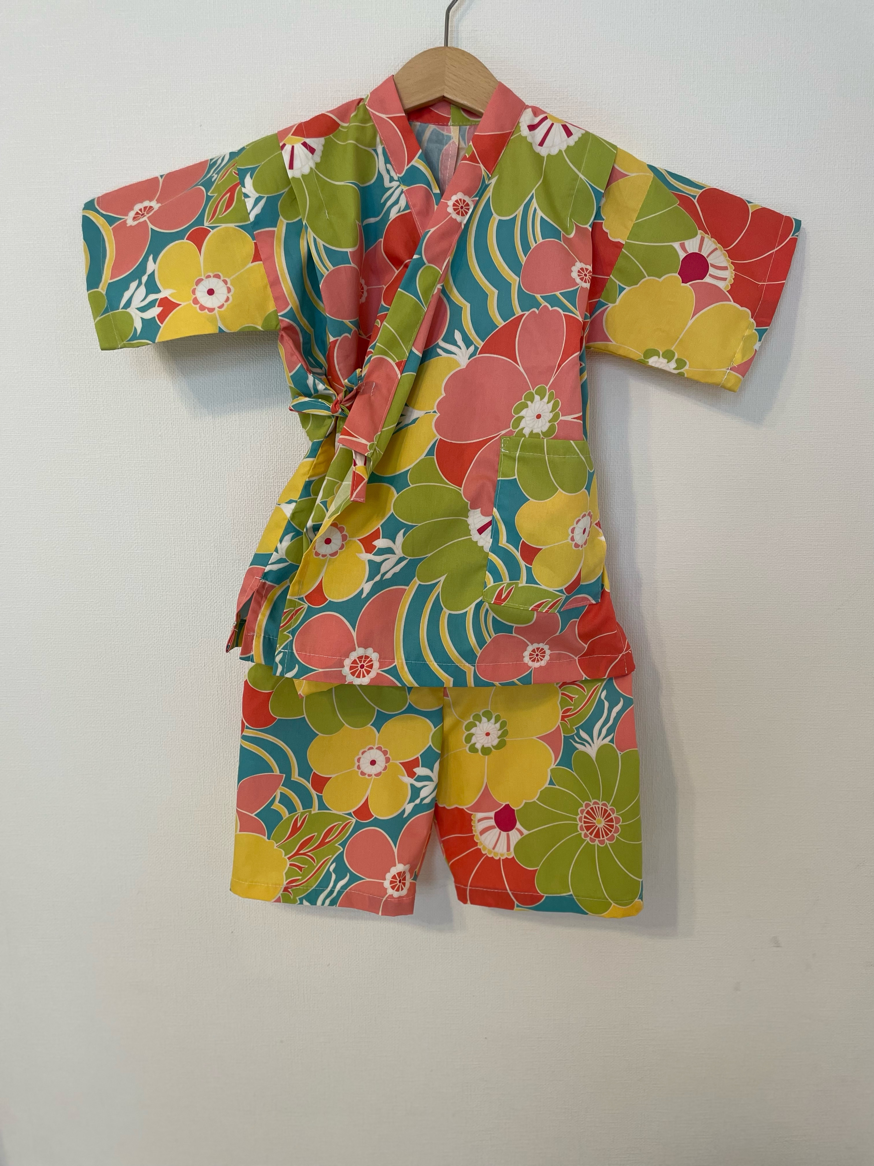 ボタニカル甚平ピンク　サイズ90