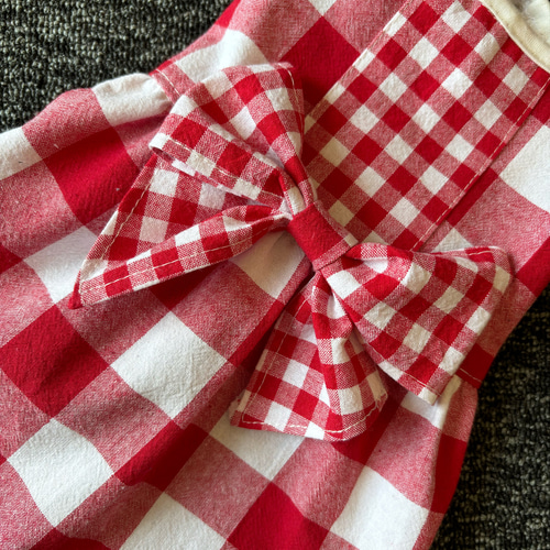 犬服 チェック柄 ワンピース ハンドメイド ペット服・アクセサリー 