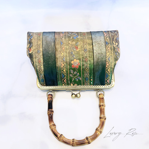 即納！1点限定物！2種の格高い新品西陣織帯地でパッチワーク人気の  