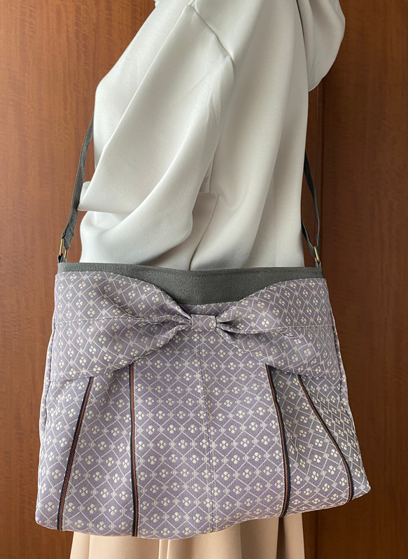 超軽量♡倉敷畳縁シンプルリボンショルダーバッグ：3点セット 受注