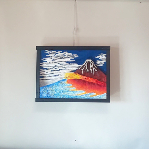 立体絵画の「赤富士と浮雲」 絵画 フェルメール 通販 17786449