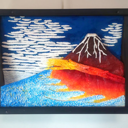 立体絵画の「浮世絵の赤富士と浮雲」 4669f759050bd3a6c1b319de6a558e