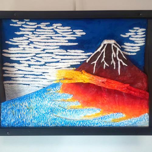 浮世絵の赤富士と浮雲 絵画 フェルメール 通販 17786449｜Creema