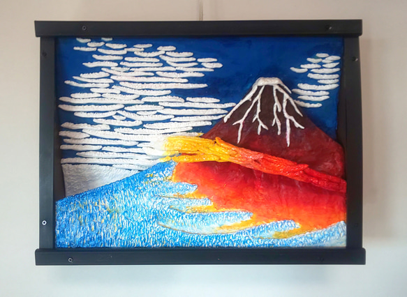 ☆ミ　赤富士　☆ミ　絵画 75 絵画 油彩 油絵 風景画 K.Nakayama作 M.FUJI 赤富士の通販 by