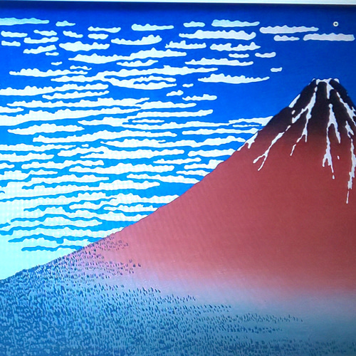 アテッサ新作モデル 立体絵画の「赤富士と浮雲」 絵画 フェルメール 通販 17786449 絵画
