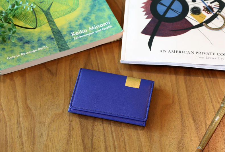 BYOBU　名刺入　BLUE　～京都の金箔押し仕上げ～