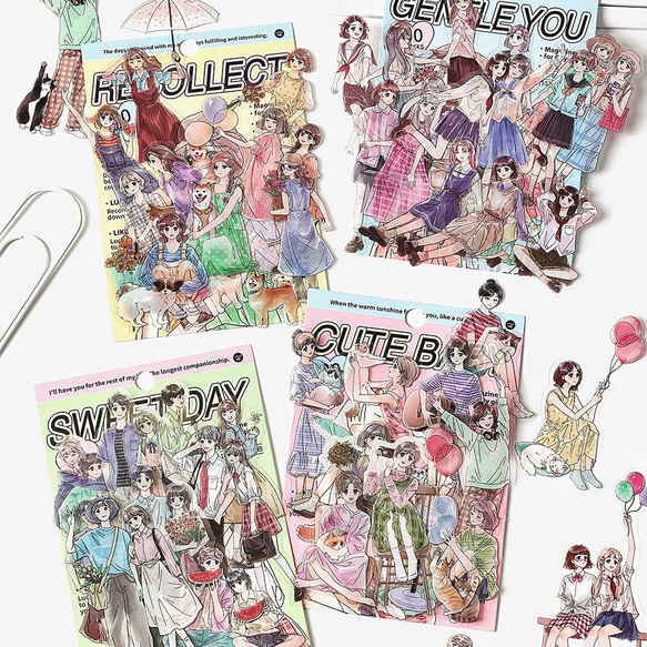 371コラージュ シール 素材 コレクション 海外 4種セット シール