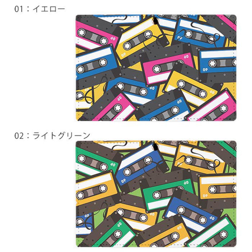 パスケース リール付き 定期券入れ 二つ折 カセットテープ レトロ 音楽