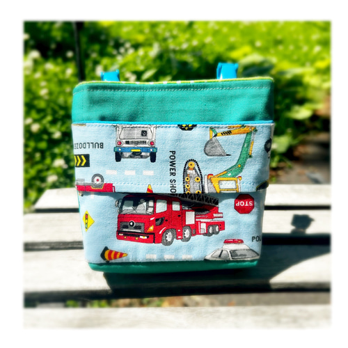 はたらく車 移動ポケット！フタなし⭐︎ダブルポケット⭐︎まち