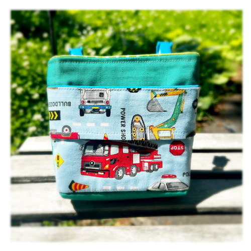 はたらく車 移動ポケット！フタなし⭐︎ダブルポケット⭐︎まち