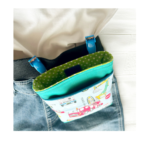 はたらく車 移動ポケット！フタなし⭐︎ダブルポケット⭐︎まち