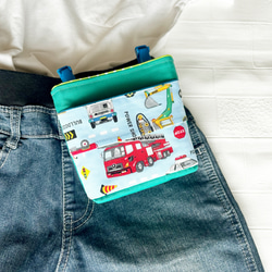 はたらく車 移動ポケット！フタなし⭐︎ダブルポケット⭐︎まち