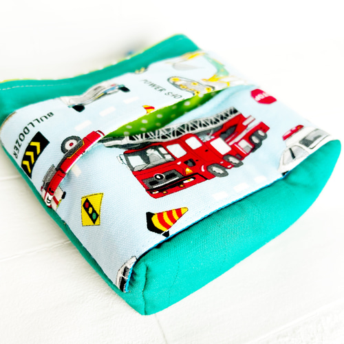 はたらく車 移動ポケット！フタなし⭐︎ダブルポケット⭐︎まち