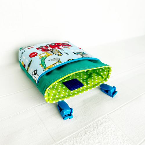 はたらく車 移動ポケット！フタなし⭐︎ダブルポケット⭐︎まち