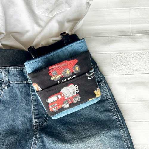 ハンドメイド⭐︎給食セット 3  デニム車 ハンドメイド⭐︎給食セット 3 デニム車