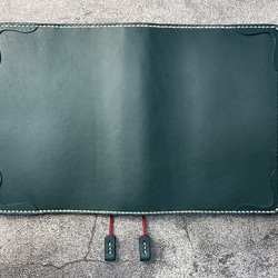 【手縫】ジブン手帳B6スリムmini 用ブルーグリーン色本革カバー（バタフライストッパー） IDEA/LIFE も収納可 10枚目の画像