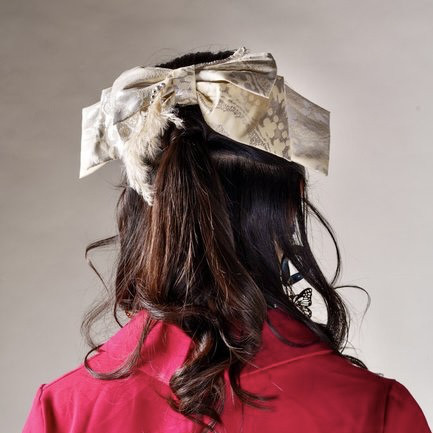 【送料無料】結婚式　ウェディング　ヘッドドレス　リボン　大人のやまとなでしこリボン【純金箔K24・プラチナ箔使用】