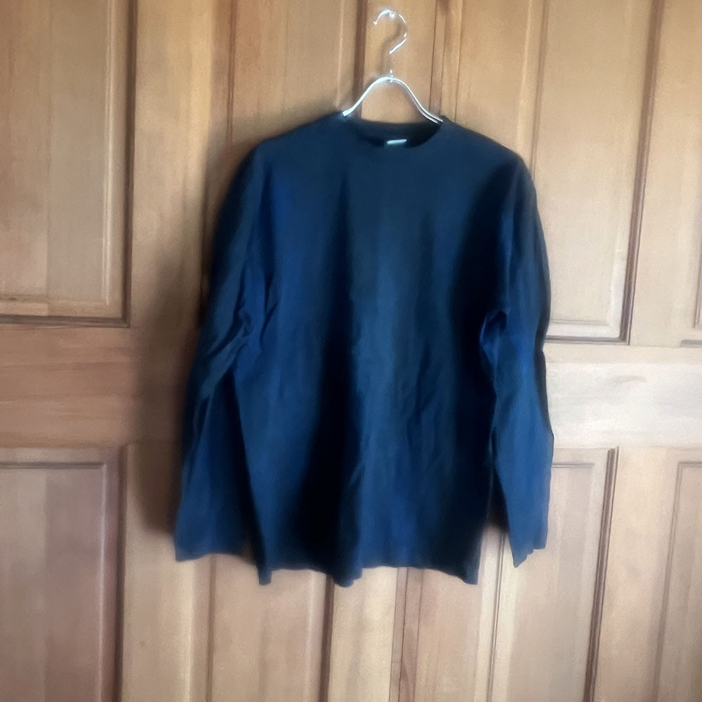 藍と柿渋染長袖Ｔシャツ  M　L  XLサイズ特価