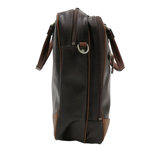 ビジネスバッグ 2WAY 合成皮革 ブラック/ブラウン 木和田 合成皮革 No.5998 「ダブルマチビジネスバッグ」 日本製