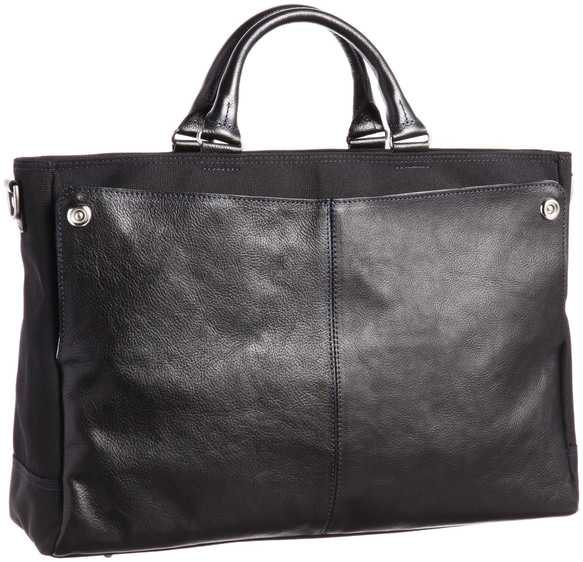 前面・背面部分に贅沢に本革を使用。 No.5005-01 「コーデュラ・本革コンビビジネスバッグ」 兵庫県豊岡製 