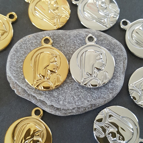 1pcs] オール ステンレス マリア メダイ チャーム ペンダントトップ