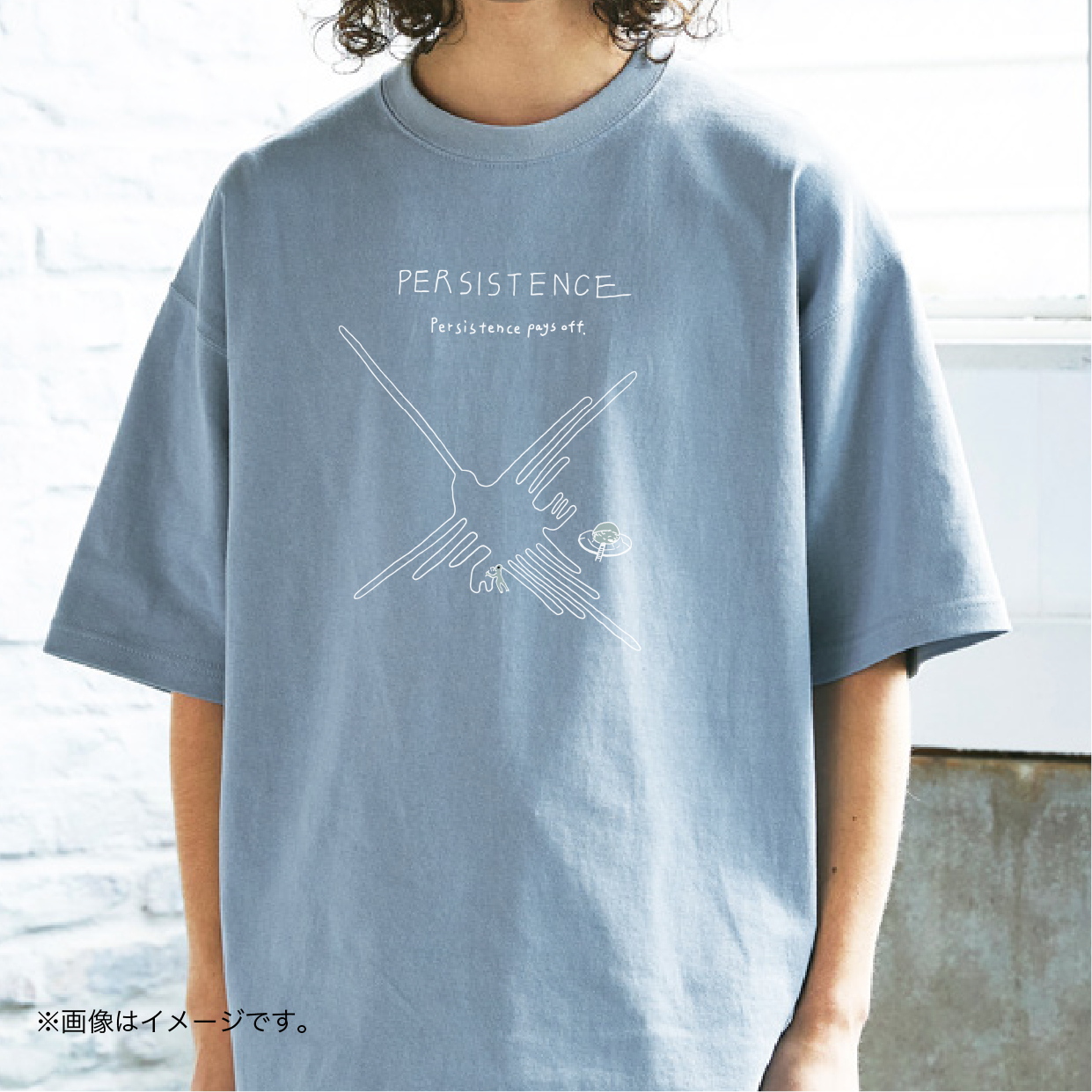 厚みのあるBIGシルエットTシャツ「継続は力なり」/送料無料