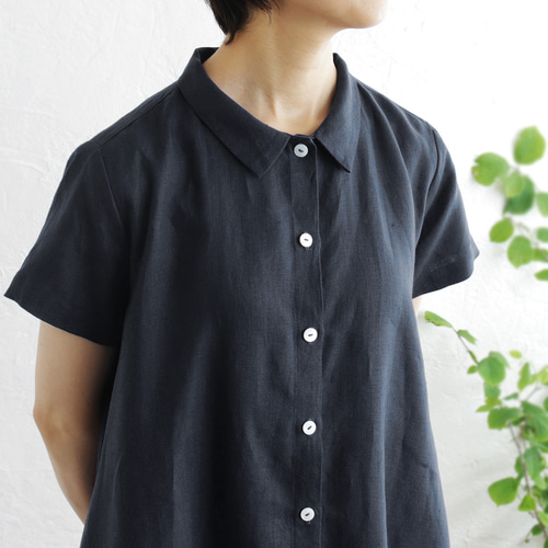 MHL 半袖シャツワンピース ダークグレー I MARGARET HOWELL 半袖シャツ