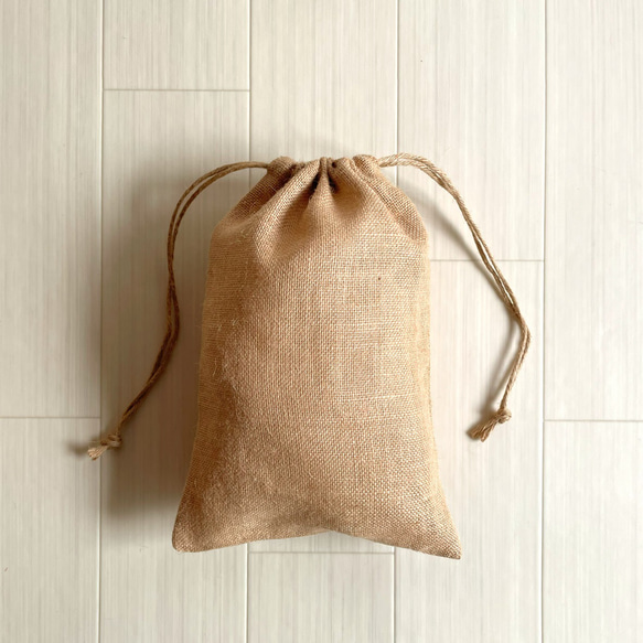 ジュート巾着袋（両巾着） 20cm×30cm 2枚セット ラッピング袋 asakobo