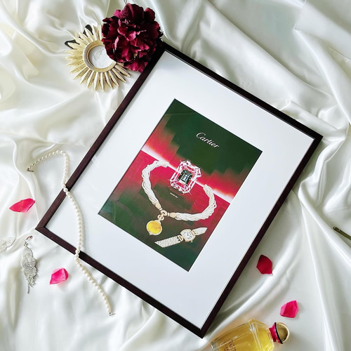 額装済/Cartier RoseClip カルティエコレクション/アートポスター 額装済/Cartier RoseClip カルティエコレクション/アートポスター
