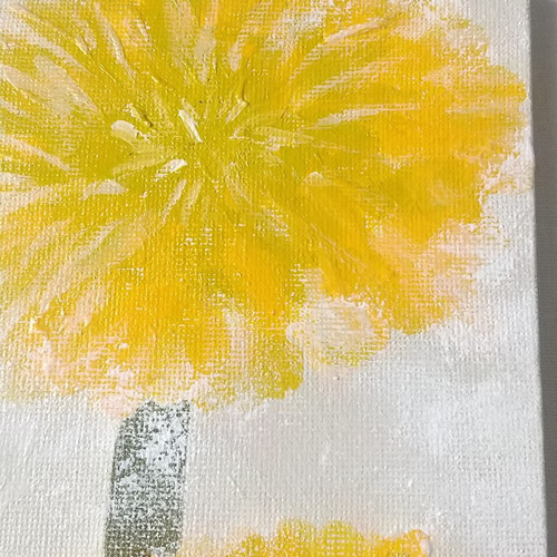 たんぽぽ【アクリル画】 絵画 絵 原画 キャンバス画 抽象画 カエル