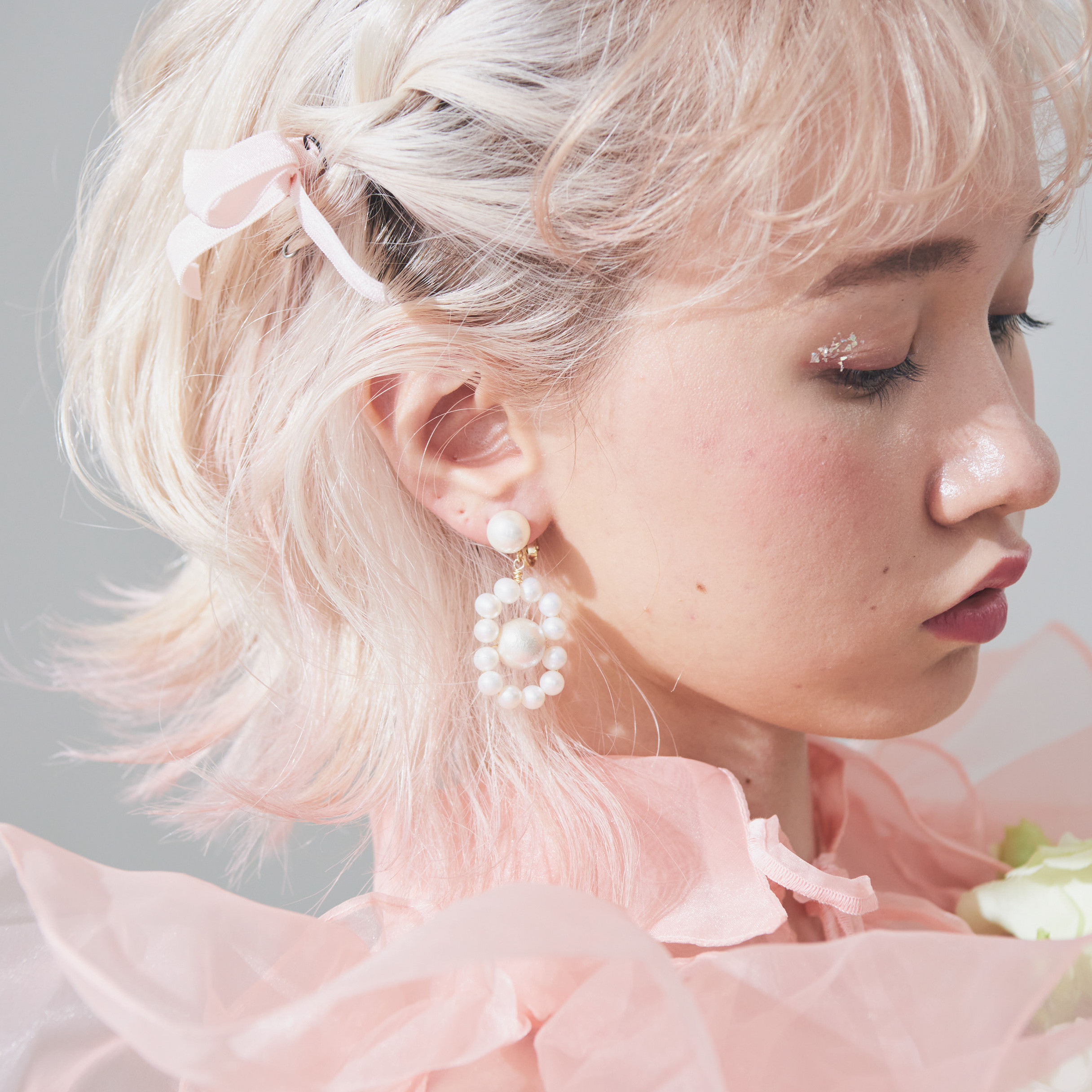 アールデコイヤリング（淡水パールのイヤリング）