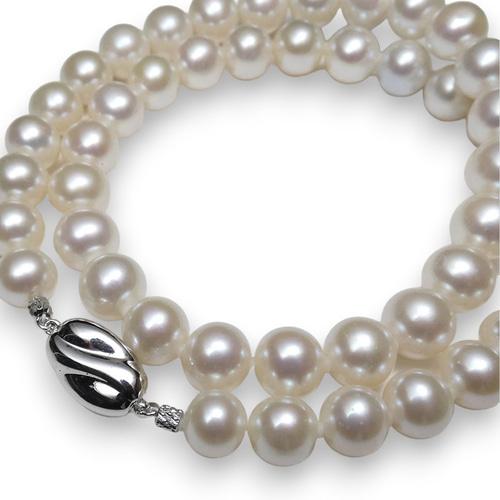 本真珠ネックレス 大玉9.0-9.5mmラウンド プリンセスチョーカー  