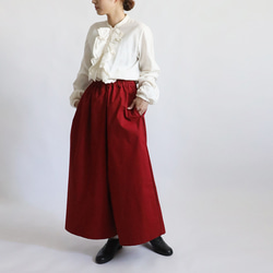 ラスト1 最終SALE 88cm巻きスカートに見えるラップ パンツ幅広