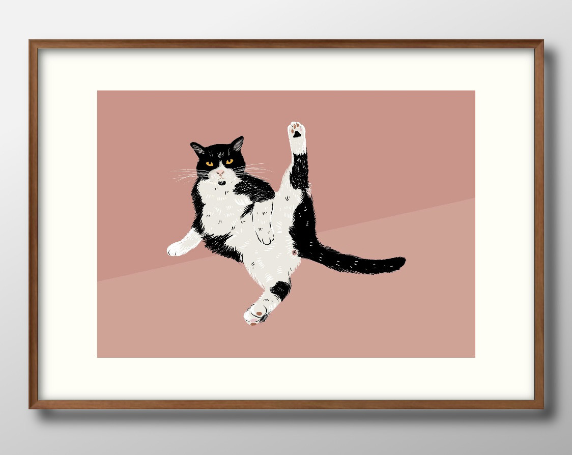 色鉛筆画 A4.ハチワレ猫 サンタ 色鉛筆画 A4.ハチワレ猫 サンタ.2ベストセラー 商品