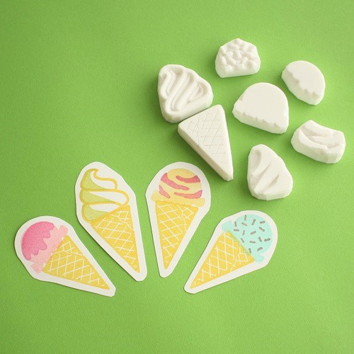 アイスクリーム屋さんのはんこセット はんこ・スタンプ こば＊はん庫