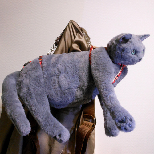 アートドール 黒猫 ロシアンブルー リュック ぬいぐるみ 猫 リアル アートドール 黒猫 ロシアンブルー リュック ぬいぐるみ 猫 リアル