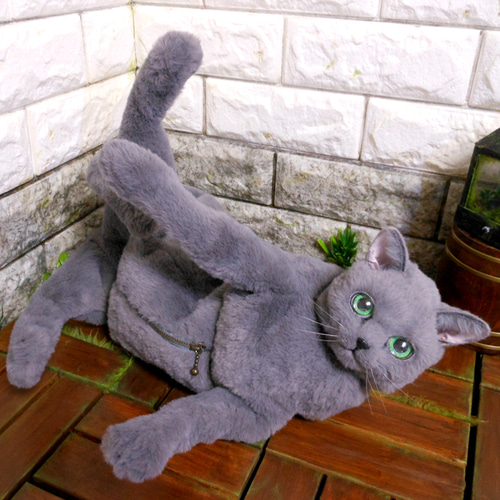 アートドール 黒猫 ロシアンブルー リュック コレクション ぬいぐるみ