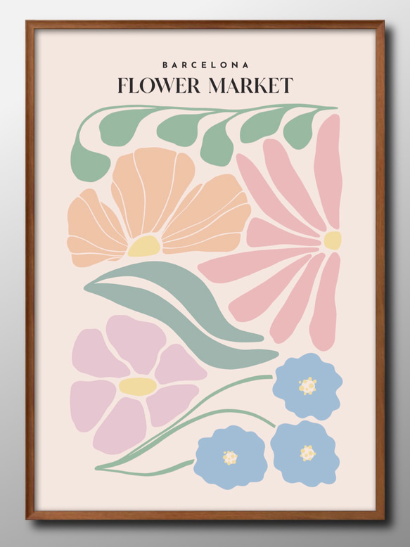 花 絵画 ポスター （大） 14900□ポスター アート 絵画『フラワーマーケット 花』北欧 A3