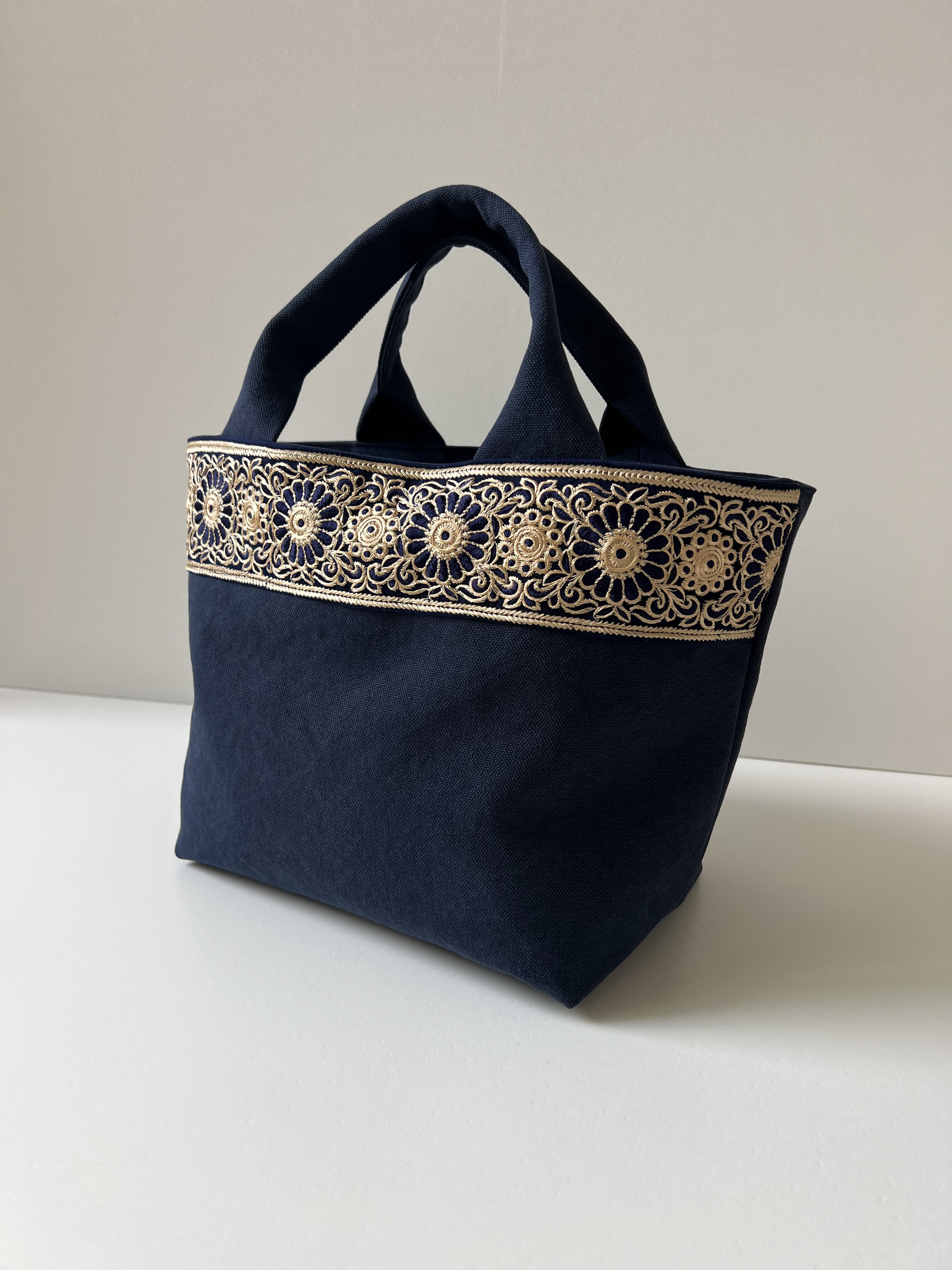 ソレイアード　帆布　インド刺繍リボン　トートバック　グラニーバッグ　3点 303976956ecc6291a2105a5aa6e510