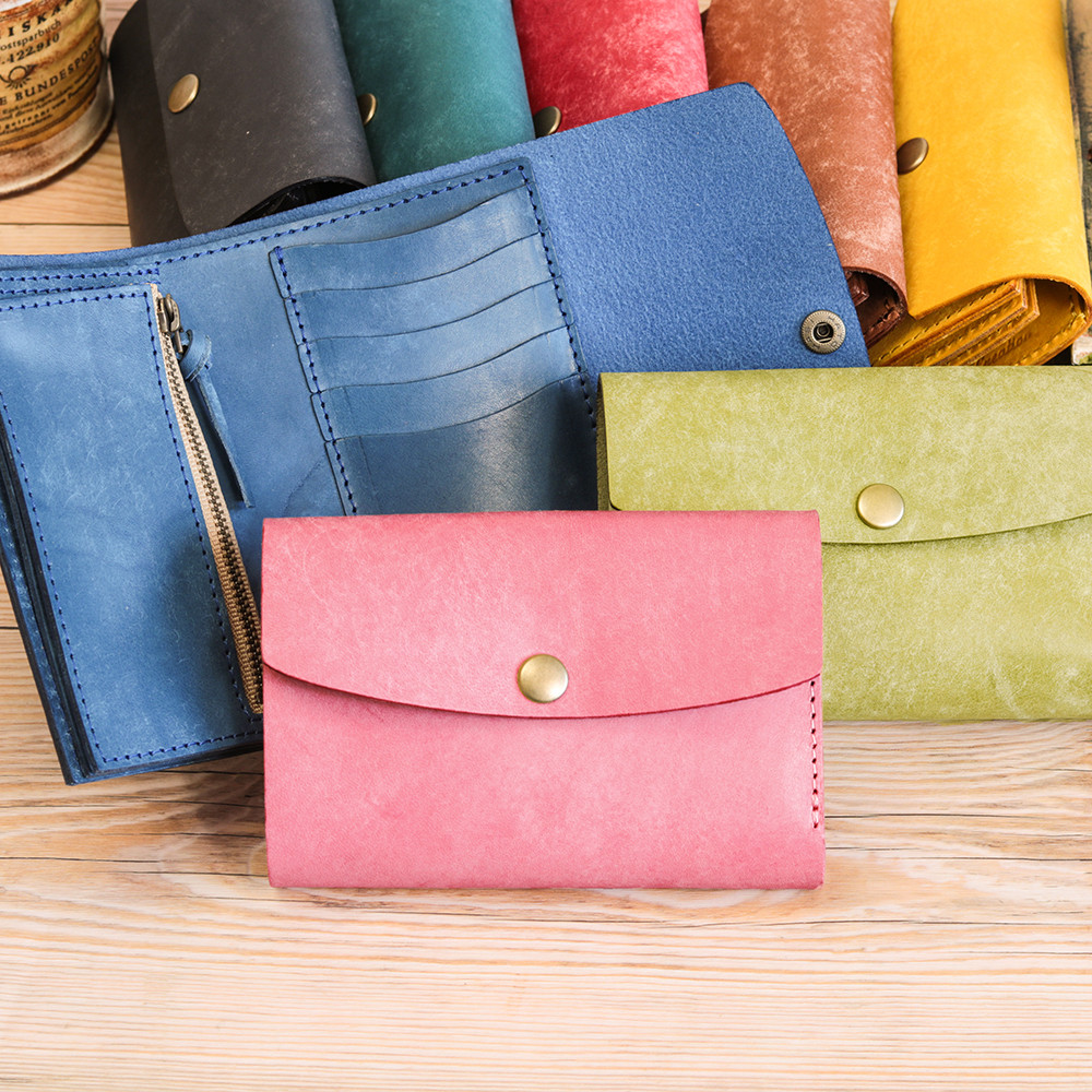 【イタリアンレザー】本革三つ折り財布 札入れ 小銭入れ 日本製 本革 パステル NC3736w