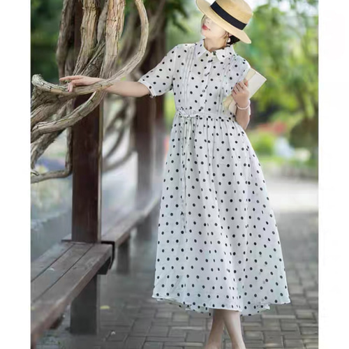 00s 希少 TRALALA ビッグリボン 水玉 ワンピース 00s 希少 TRALALA ビッグリボン 水玉 ワンピース