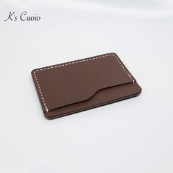 ヌメ革 シンプルカード入れ（ダークブラウン色）【送料無料】 6枚目の画像