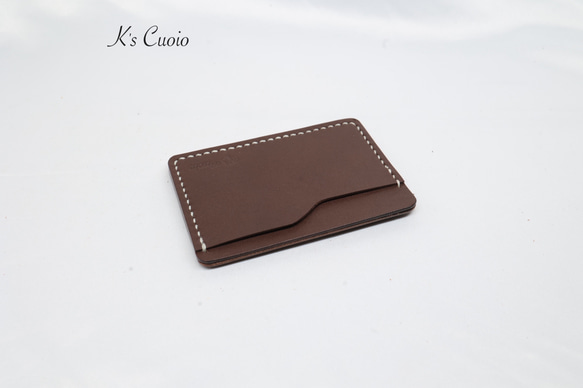 ヌメ革 シンプルカード入れ（ダークブラウン色）【送料無料】 6枚目の画像