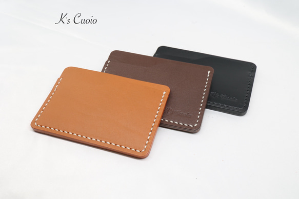 ヌメ革 シンプルカード入れ（ダークブラウン色）【送料無料】 9枚目の画像