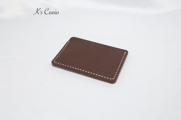 ヌメ革 シンプルカード入れ（ダークブラウン色）【送料無料】 3枚目の画像