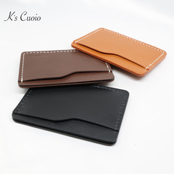 ヌメ革 シンプルカード入れ（ダークブラウン色）【送料無料】 11枚目の画像