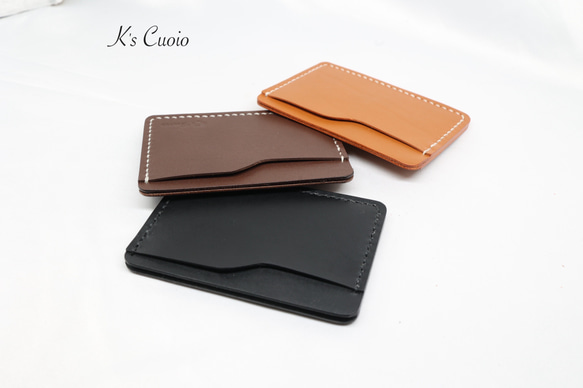 ヌメ革 シンプルカード入れ（ダークブラウン色）【送料無料】 11枚目の画像