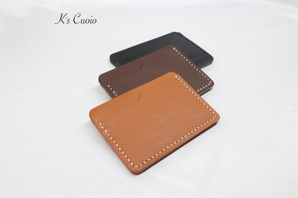 ヌメ革 シンプルカード入れ（ダークブラウン色）【送料無料】 10枚目の画像