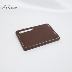 ヌメ革 シンプルカード入れ（ダークブラウン色）【送料無料】 2枚目の画像